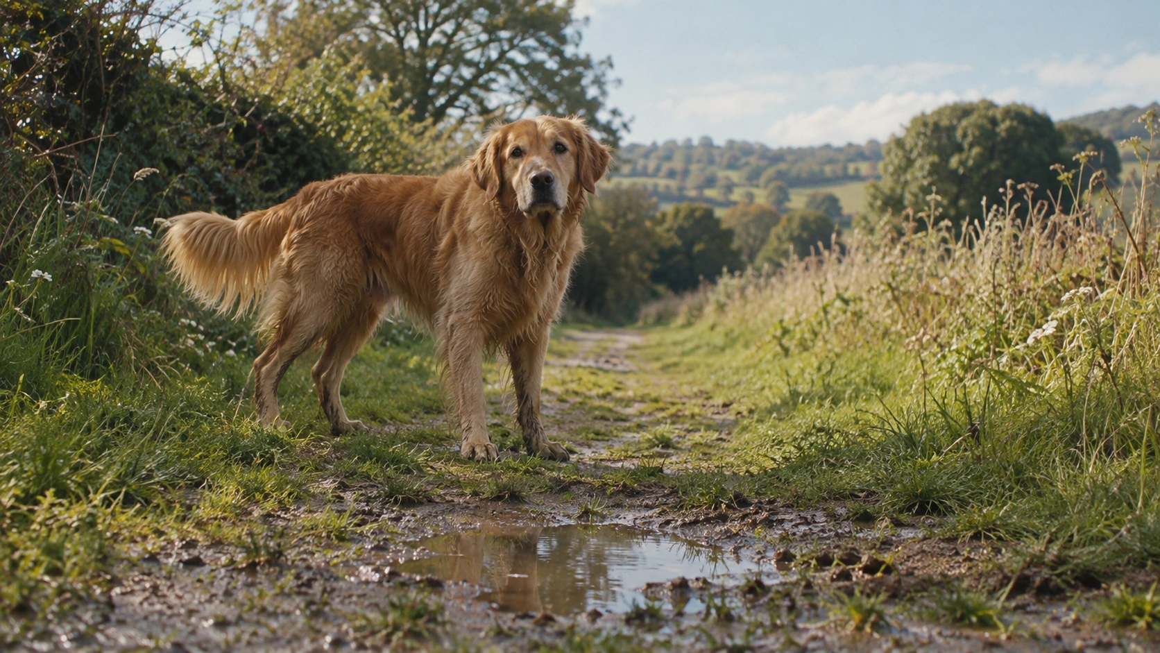 Source image for golden retriever in motion